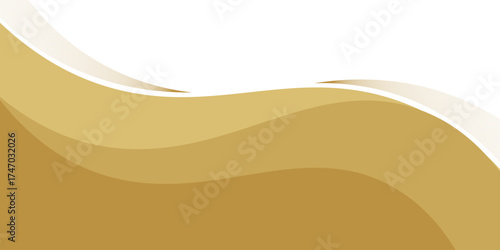 Vector gold line background curve element with white space for text and message design, overlapping layers, vector