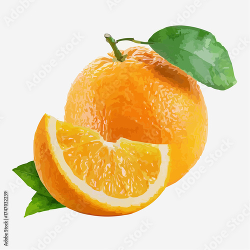 orange with leaves