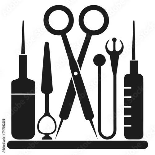 set of tools silhouettes