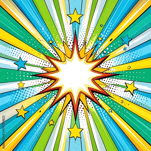 Vibrant comic book explosion background