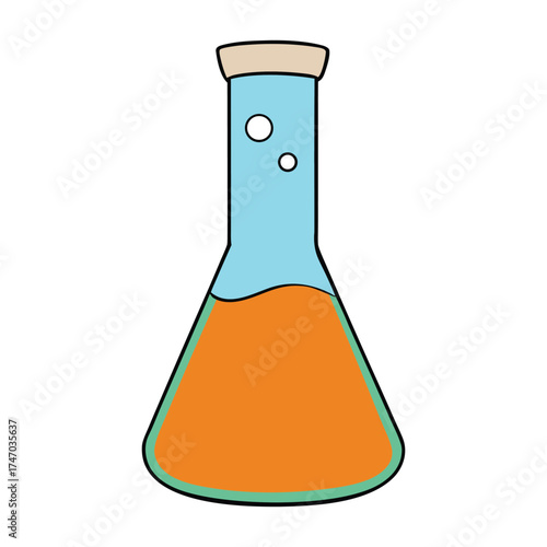 A clear science lab beaker filled with liquid, used for mixing, heating, and measuring experiments. Symbol of chemistry, precision, and scientific discovery.
