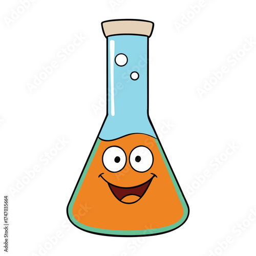 A clear science lab beaker filled with liquid, used for mixing, heating, and measuring experiments. Symbol of chemistry, precision, and scientific discovery.
