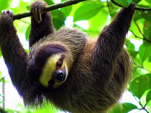 Wallpaper Mural Enchanting Sloth: A whimsical glimpse into the leisurely world of this arboreal mammal Torontodigital.ca