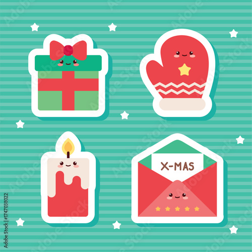 Cute Kawaii Christmas Sticker Collection