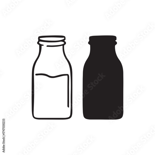 Milk Bottles Duo Vector Icon