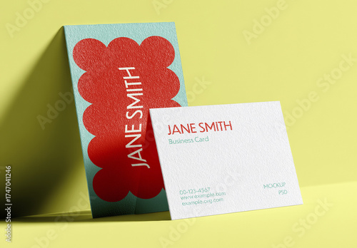 Vertical Business Card Mockup