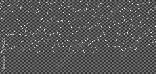 White snow flurries fall softly against the transparent background creating a peaceful winter scene	
