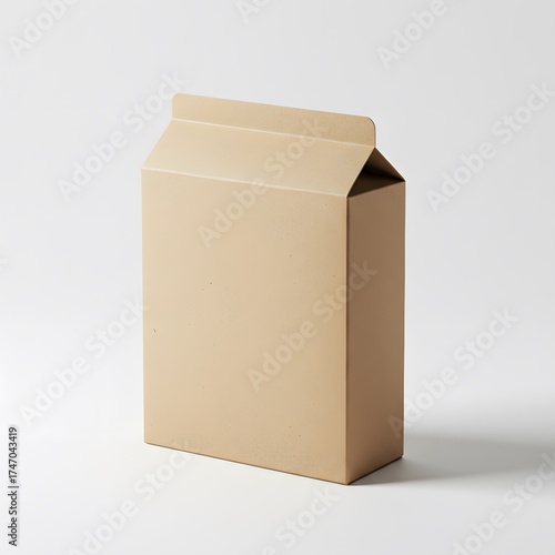 A clean and minimalist photo of a cardboard box, perfect for product mockups and packaging