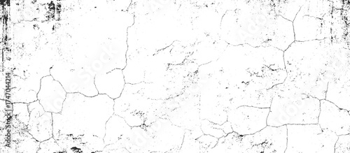 Vector Black and white cracked wall, old wall, grunge wall paint effect, grungy transparent texture background. Vector grunge cracked texture style with cracked texture.