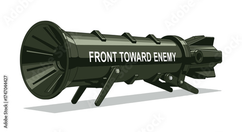 Dark Green Anti-Tank Rocket Launcher with Text.