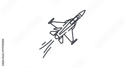 Sleek Modern Fighter Jet Ascending with Exhaust Trails.