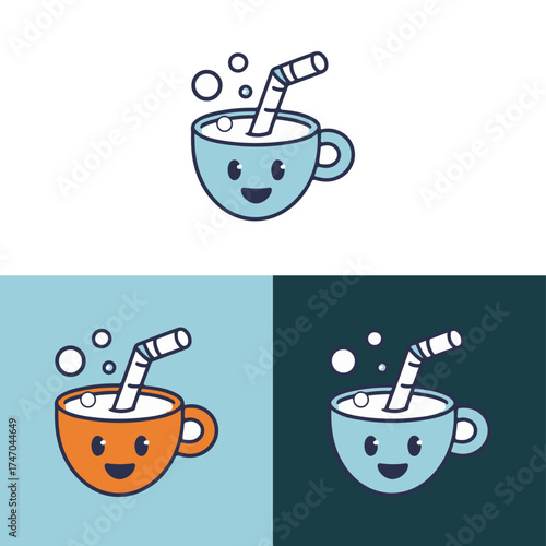 Cute Juice Cup Character Set