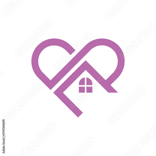 heart home abstract logo modern style