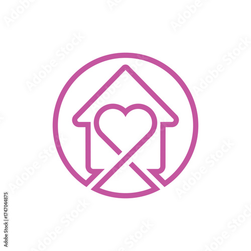 heart home abstract logo modern style