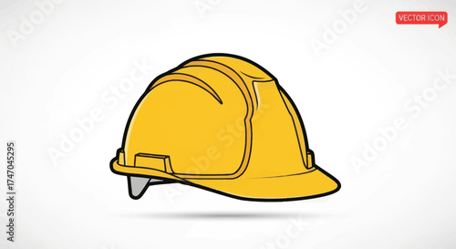 Bright Yellow Construction Hard Hat for Worker Safety.