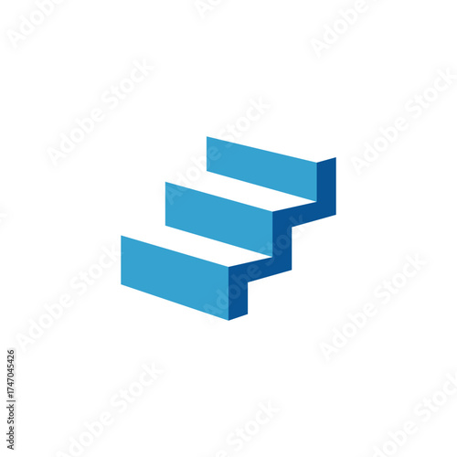 stairs ladder vector abstract logo modern style 