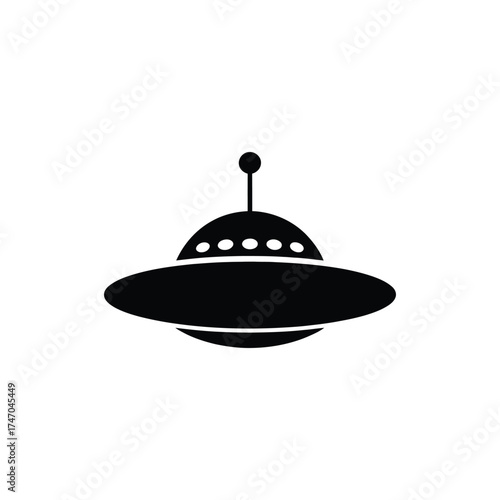 Classic flying saucer ufo silhouette icon