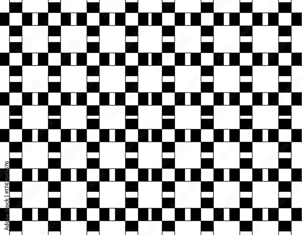 Fototapeta premium Black and White Geometric Pattern - Checkerboard Design with Squares.