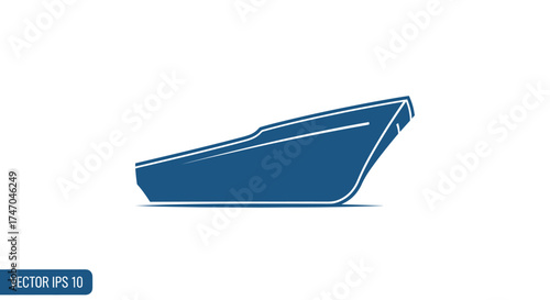 Simple Blue Boat Vector Icon for Water Transportation Design.