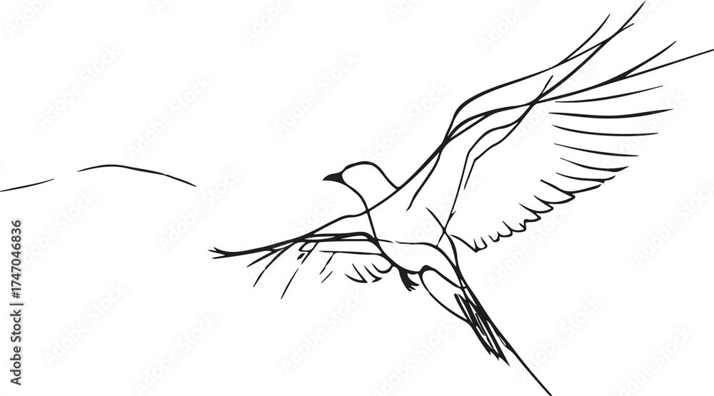 Obraz premium vector illustration of a bird