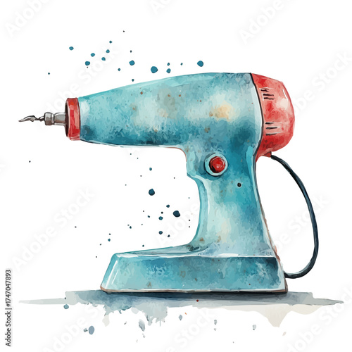 watercolor of Soldering Iron, vector, isolated on a white background.