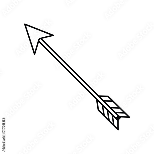 Simple black and white hand drawn arrow illustration
