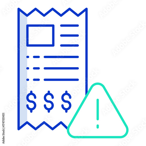 payment alert outline color icon design