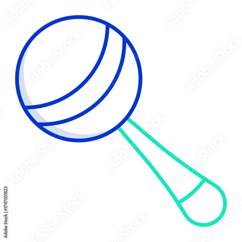 rattle outline color icon design