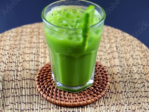 Wallpaper Mural Fresh Green Juice Refreshment: A Vibrant Elixir for Health and Vitality, Natural Ingredients Blend Torontodigital.ca