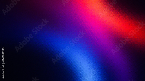 Abstract background with vibrant blue and red neon light streaks and bokeh effect