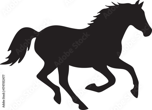 PrintHorse running outline silhouette symbol representing speed, freedom, nature, and equestrian spirit.
