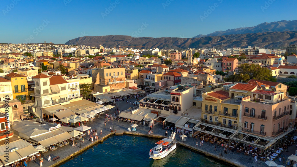 Fototapeta premium Chania, Crete, Greece, aerial drone view