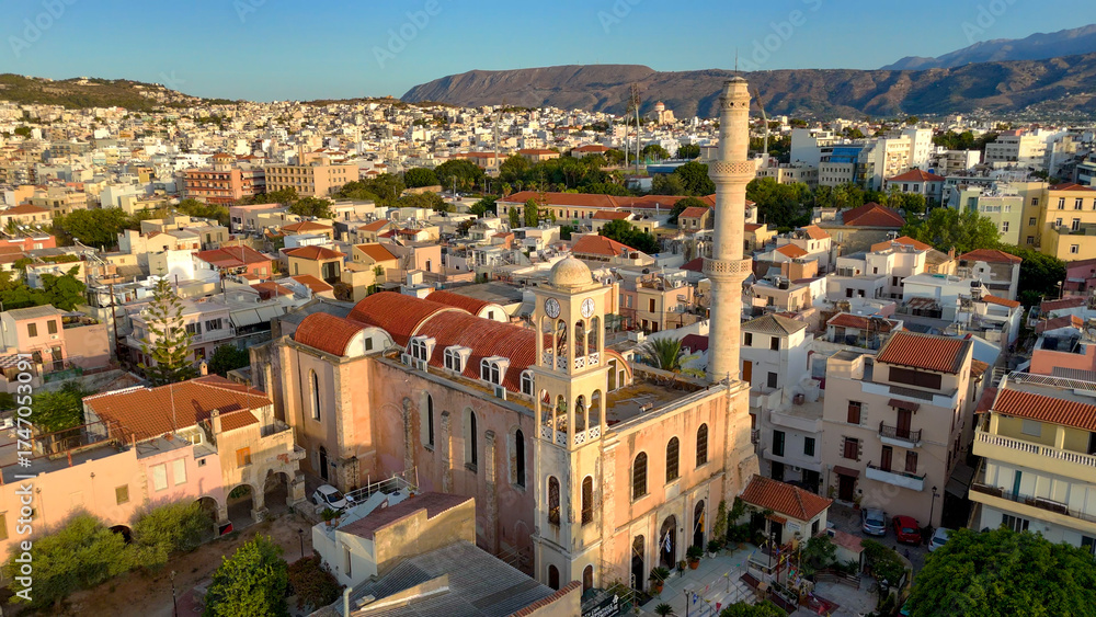 Obraz premium Chania, Crete, Greece, aerial drone view