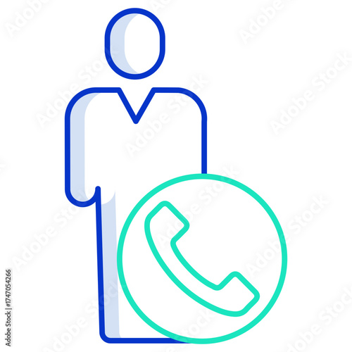 call outline color icon design