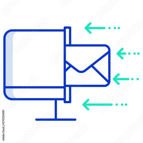 receive mail outline color icon design