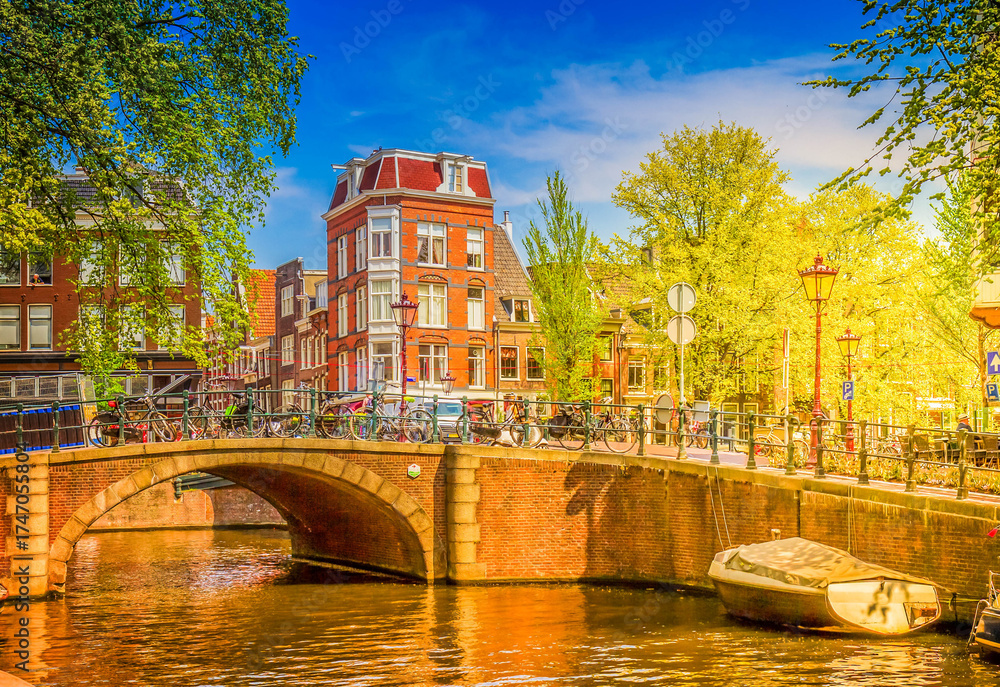 Naklejka premium canal ring in Amsterdam, Netherland