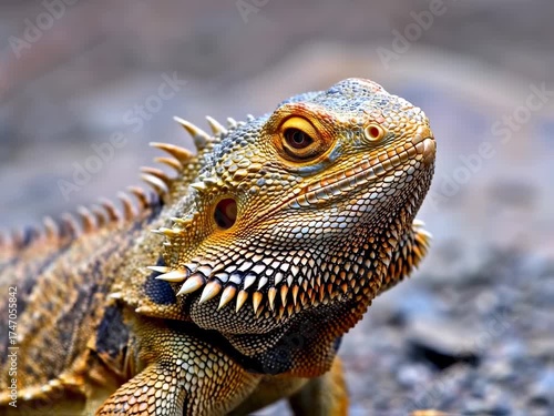 Wallpaper Mural Intriguing Bearded Dragon Portrait: Close-Up Look at Scales and Unique Features Torontodigital.ca