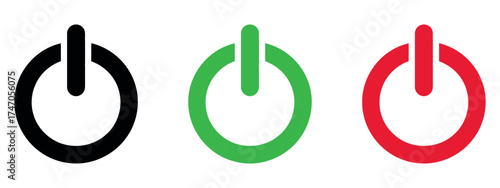 Power button icon vector illustration on white background — minimalist on/off symbol for apps, web, and user interface design.