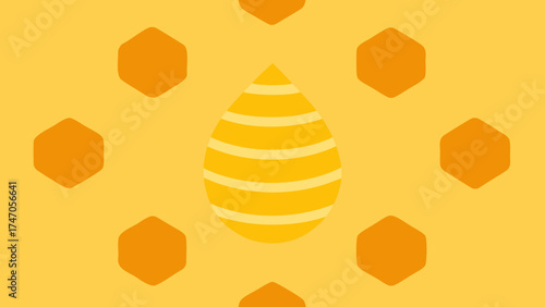 Honeycomb pattern with a central drop shape hexagon