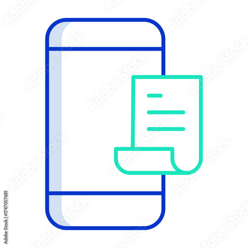 mobile file outline color icon design