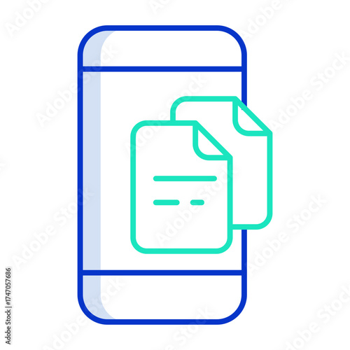 mobile documents outline color icon design