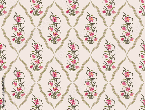 Vector Hand drawn colourful geometric flowers Motifs African boho paisley, seamless patterns with floral for fabric Ethnic Indian Pattern, textiles, clothing, wrapping paper, backdrop, banner.
