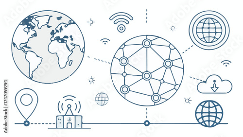 Global network connections and digital communication systems