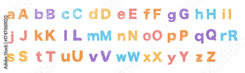 Crayon doodle hand drawn kids alphabet font. Crayon numbers. Vector EPS 10