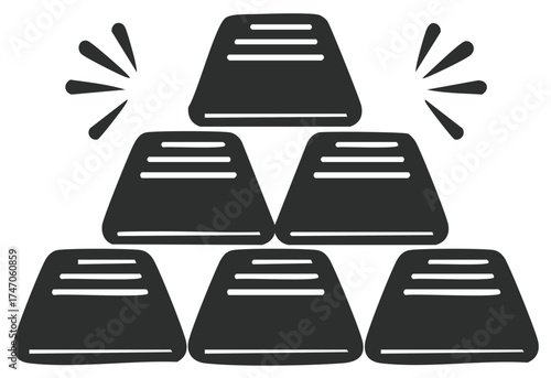 Stack of Wealth Gold Bars Glittering Triumph Financial Success Metallic Investment Stacks Value Reserves