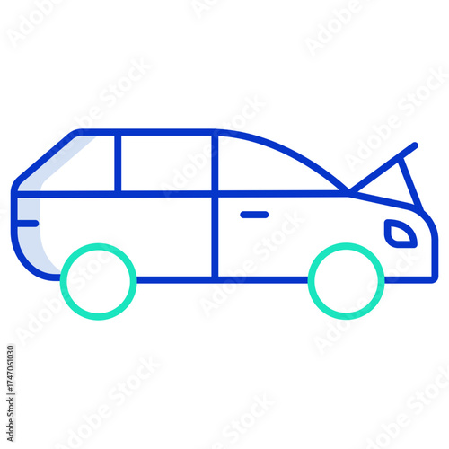 car trunk outline color icon design