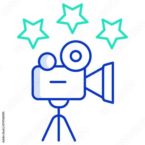 cinema direction outline color icon design