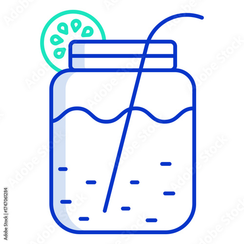 fruit Juice  outline color icon design