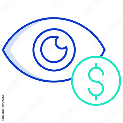 monitor wealth outline color icon design