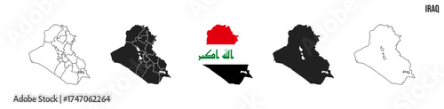 Iraq map set. Map of Iraq with flag.  Vector EPS 10